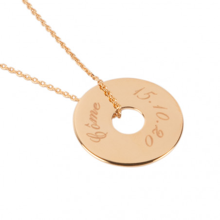 Collana in disco placcato oro personalizzabile