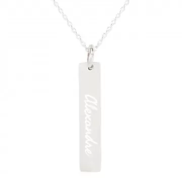 Collana in argento placca verticale