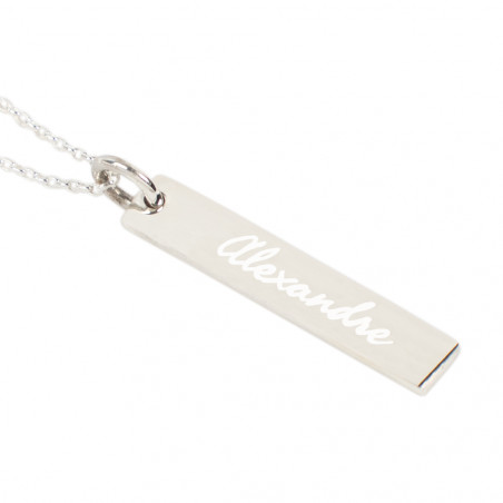 Piatto verticale pendente in argento inciso