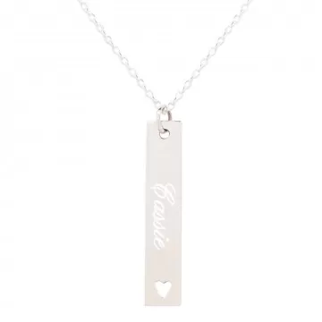 Collana con pendente verticale cuore in argento 925 personalizzato