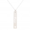 Collana piastra verticale con foro cuore argento per personalizzare