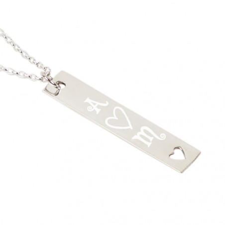 Collana con iniziale placca verticale in argento da personalizzare Collana con iniziale placca verticale in argento da personalizzare