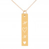 Collana con placca cuore iniziale placcata oro