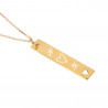 Collana di placca del cuore iniziale in oro personalizzabile placcato