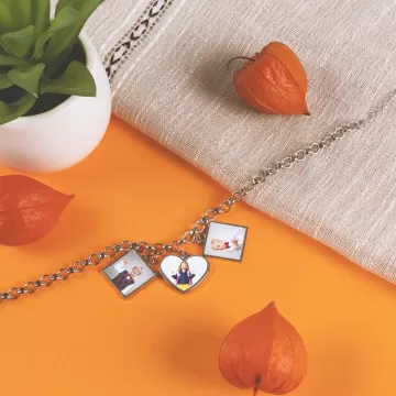 Bracciale personalizzato 3 foto in acciaio argentato