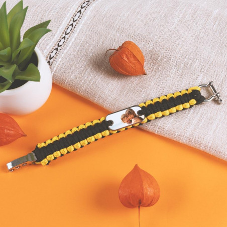 Bracciale di spessore nero e giallo corda foto Bracciale di spessore nero e giallo corda foto