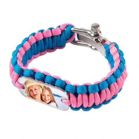 Bracciale in corda spessa stampato blu e rosa Bracciale in corda spessa stampato blu e rosa