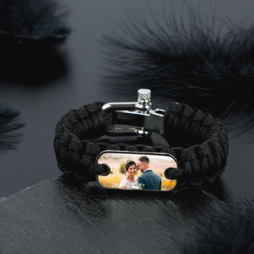 Bracciale in corda spessa con personalizzazione fotografica