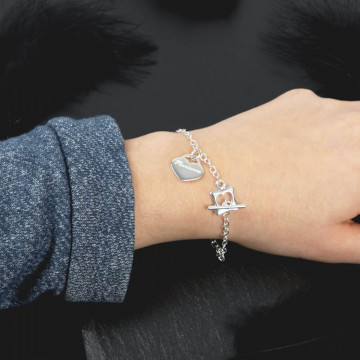 Bracciale personalizzato in argento con cuore originale - Bracciale da donna