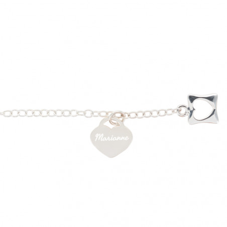Bracciale cuore in argento inciso Bracciale cuore in argento inciso