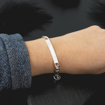 Bracciale in argento personalizzato con testo inciso - Bracciale per adulti