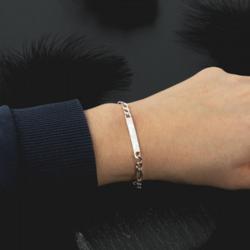 Bracciale in argento pregiato con nome inciso - Bracciale per adulti