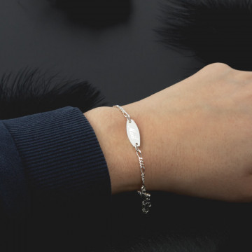 Bracciale a farfalla placcato argento inciso per bambini