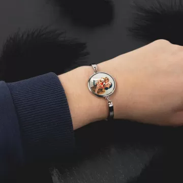 Bracciale in argento personalizzato - Bracciale rotondo con foto