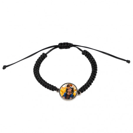 Bracciale in tessuto nero personalizzabile Bracciale in tessuto nero personalizzabile