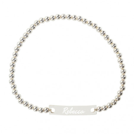 Bracciale perline piatto con incisione del testo