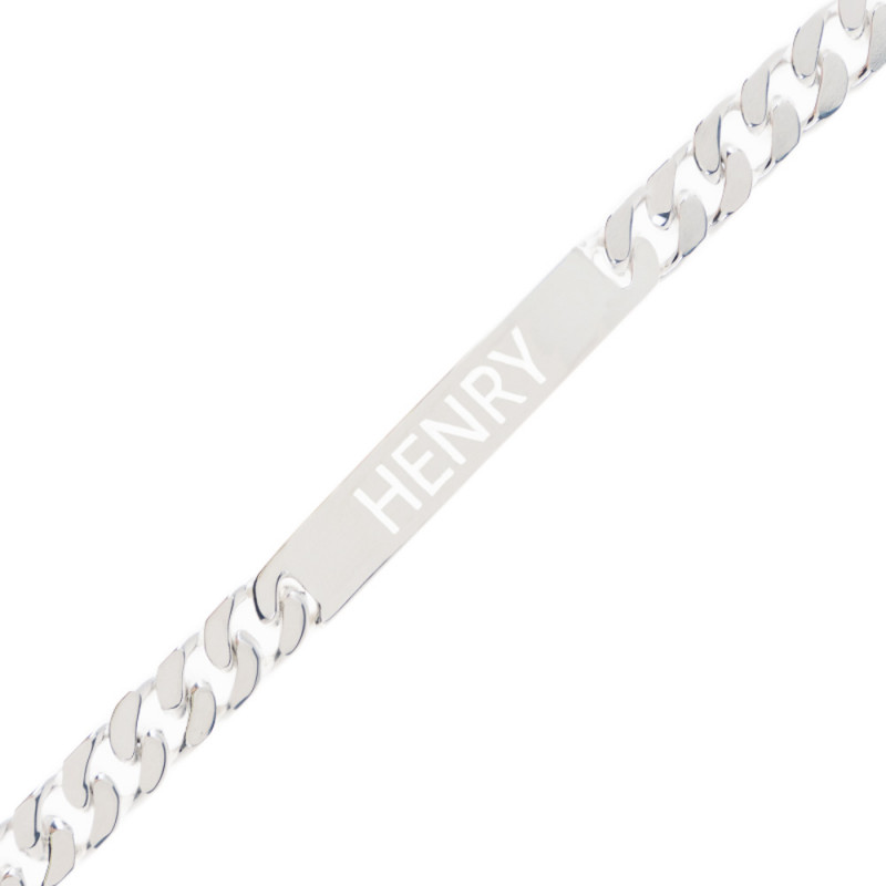 Bracciale Gourmet uomo argento inciso