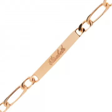 Bracciale Figaro sottile placcato oro 18K personalizzato