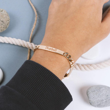 Gourmette placcato oro per uomini incisi personalizzati