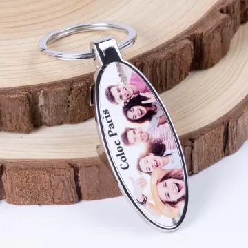 Portachiavi apribottiglie ovale personalizzato con foto