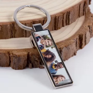 Portachiavi lungo decapsulatore con rettangolo di stampa fotografica