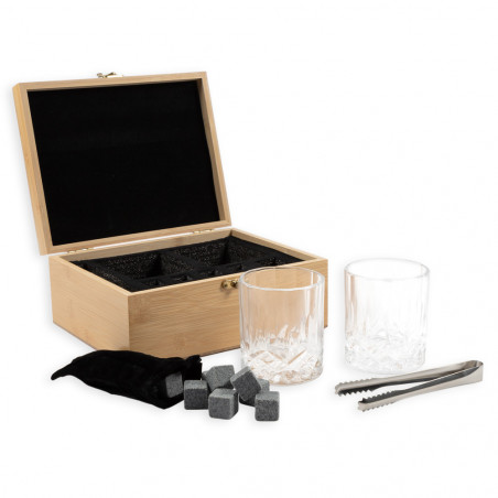 Personalizzabile Set Whisky (2 bicchieri + cubetti di ghiaccio + scatola di legno) Personalizzabile Set Whisky (2 bicchieri + cubetti di ghiaccio + scatola di legno)