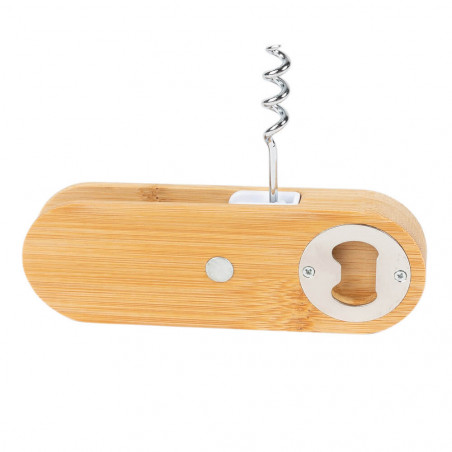 Decapsulatore e cavatappi in legno di bambù personalizzato