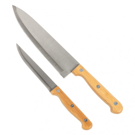 Coltelli da cucina in acciaio e maniglia in legno
