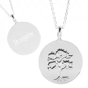 Collana albero della vita argentata personalizzata con incisione