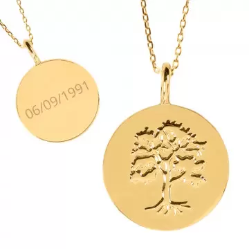 Collana albero della vita personalizzata in oro placcato 18 kt