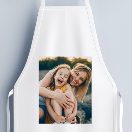 Grembiule bianco con foto da stampare