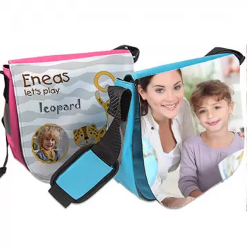 Borsa per bambini personalizzata con foto rosa o azzurra
