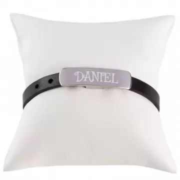 bracciale in acciaio e pelle duo