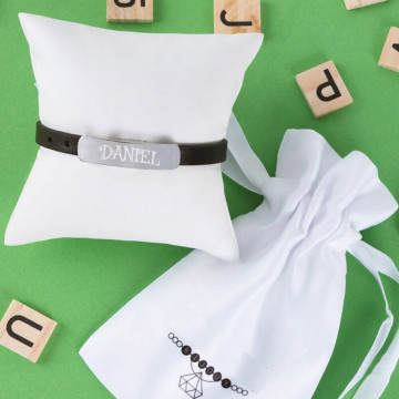 Bracciale in pelle misto acciaio personalizzato