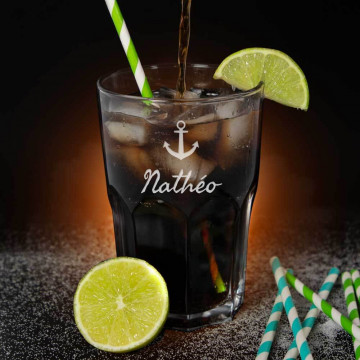 Bicchiere da soda personalizzabile |Incisione del testo su questo vetro