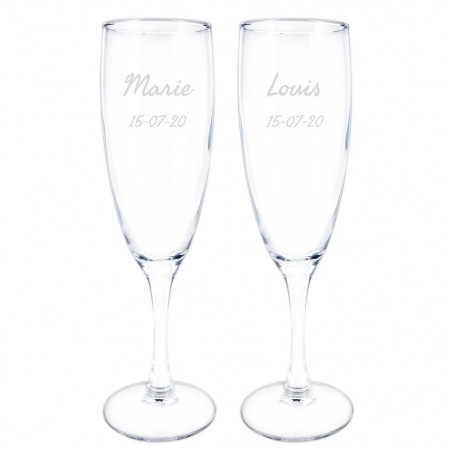 Duo flauto champagne personalizzato Duo flauto champagne personalizzato