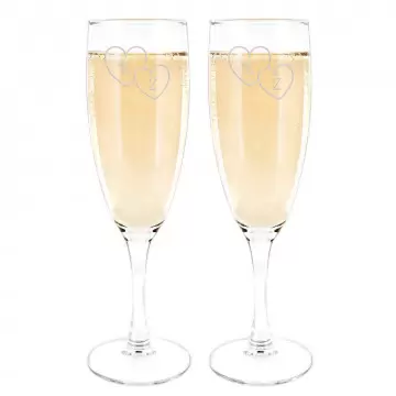 2 flauti di champagne iniziali per bruciare