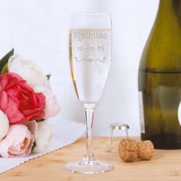 Flute da champagne a cuore personalizzabile |Regalo d'amore