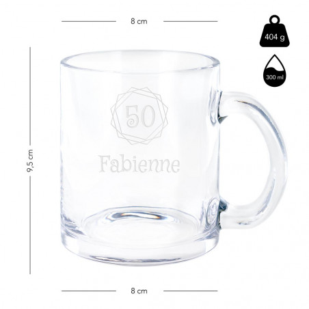 Tazza in vetro di design per compleanno Tazza in vetro di design per compleanno