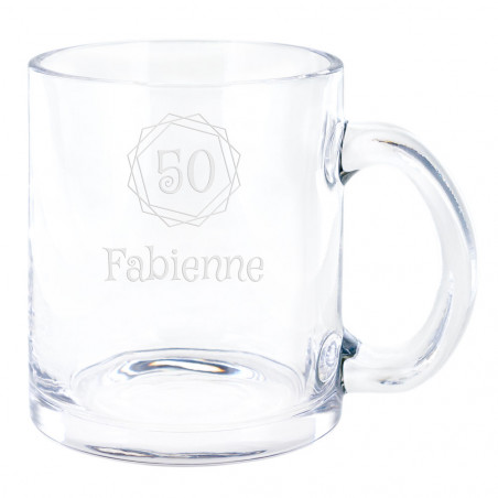 Tazza in vetro unica con design compleanno Tazza in vetro unica con design compleanno