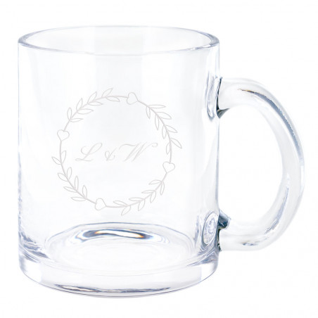 Tazza da tè in vetro personalizzabile con le tue iniziali Tazza da tè in vetro personalizzabile con le tue iniziali