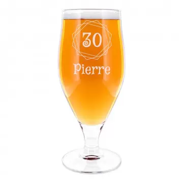 Personalizzato Beer Foot Glass con disegno di compleanno