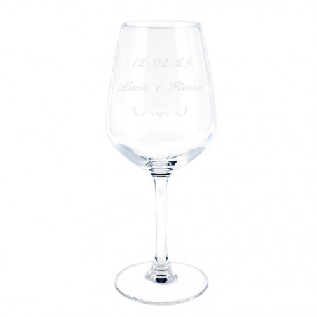 Vino vetro rosso cuore incisione testo Vino vetro rosso cuore incisione testo