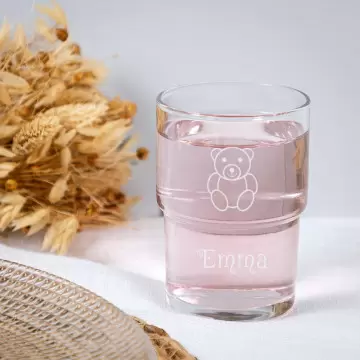 Bicchiere d'acqua in vetro personalizzato |Incisione di testo e design