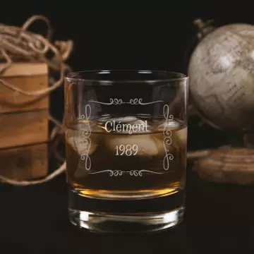 Bicchiere da whisky Arabesque personalizzato |Incisione del testo
