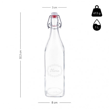 Dimensioni bottiglia di vetro personalizzato Dimensioni bottiglia di vetro personalizzato