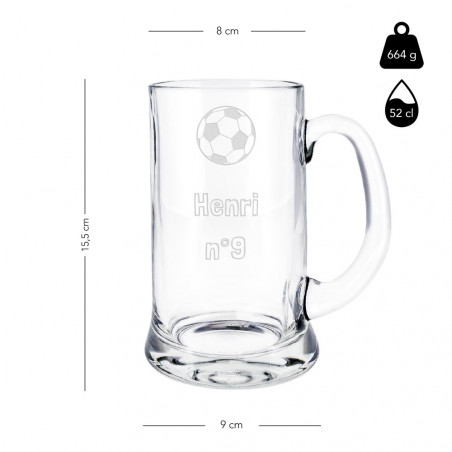 Dimensione tazza di birra di vetro Dimensione tazza di birra di vetro