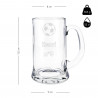 Dimensione tazza di birra di vetro
