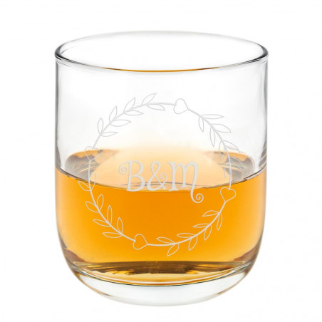 Vetro di rum singolo con cornice rotonda cuore Vetro di rum singolo con cornice rotonda cuore