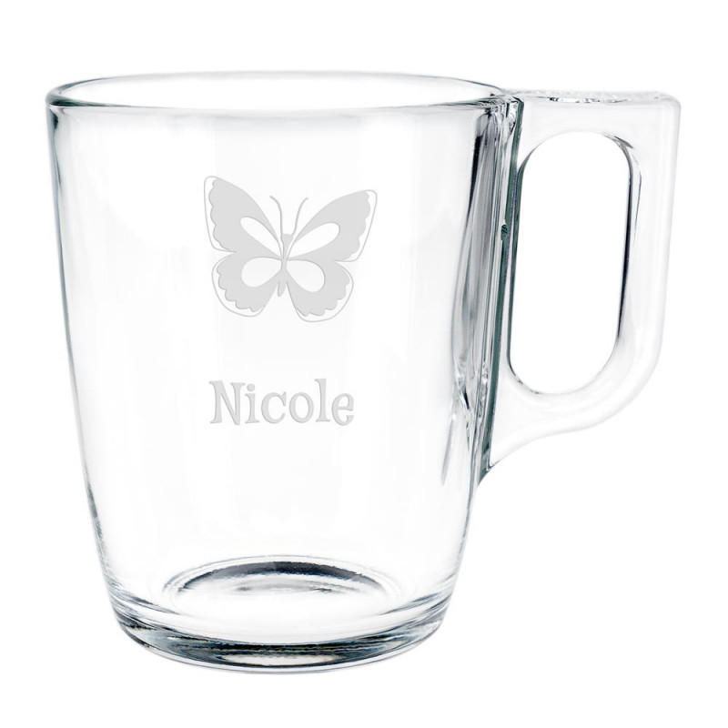 your surprise Set 2 tazze da tè in vetro personalizzate – Bicchieri incisi con nome o testo